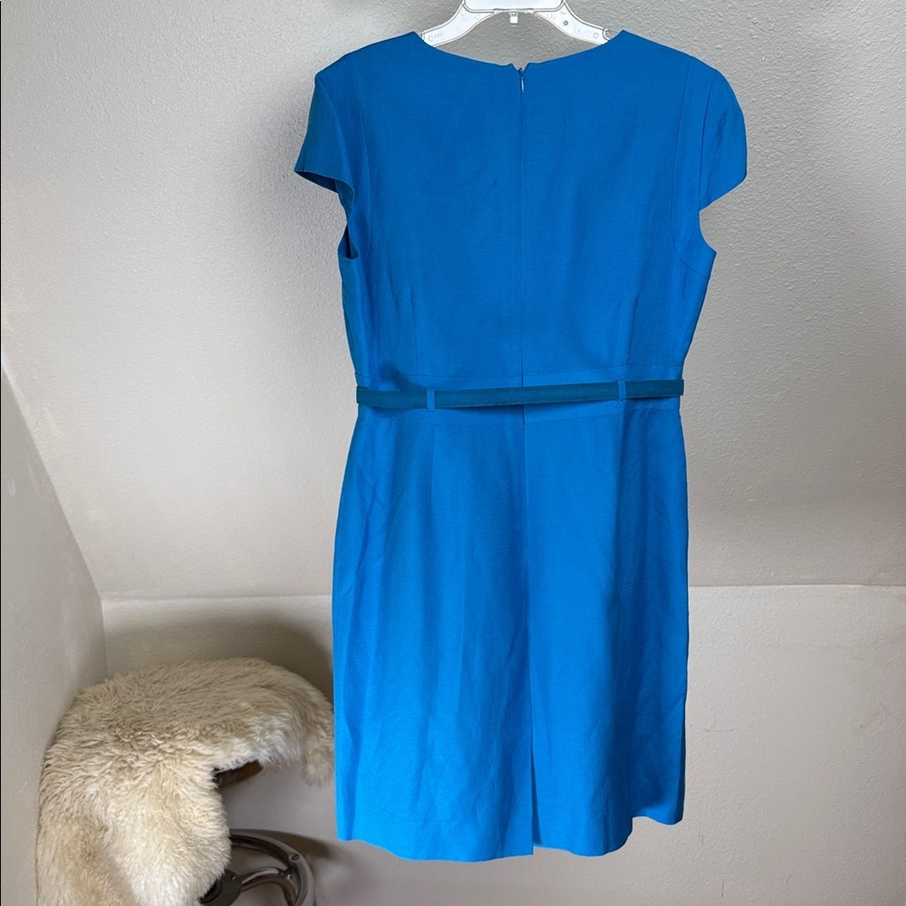 TAHARI ARTHUR S.LEVINE Petite Turquoise Sheath with cap sleeves. Size 12P - Picture 5 of 8